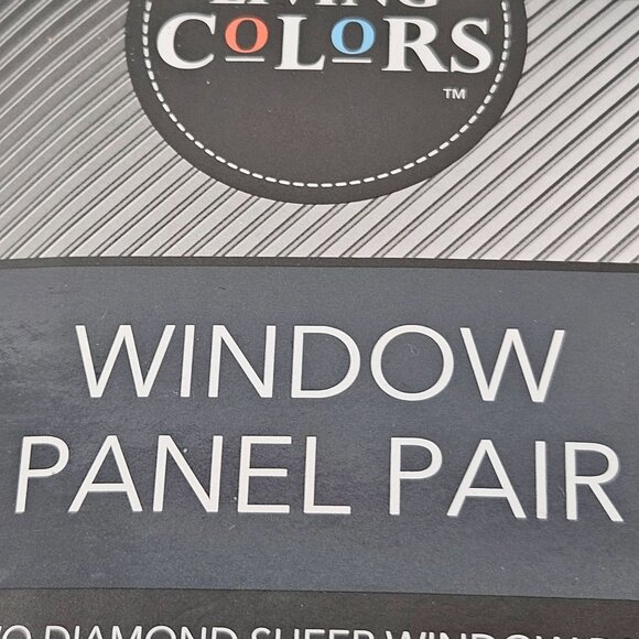 Living Colors Curtains Diamond Sheer Ivory Window Panel Pair 74 X 84 Grommet - Picture 7 of 10